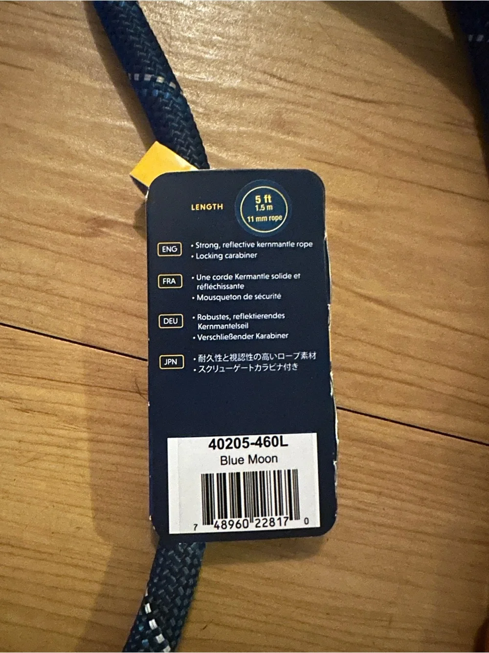 Ruffwear Knot-a-Leash in Navy Blue with Reflective Accents 5ft 11mm